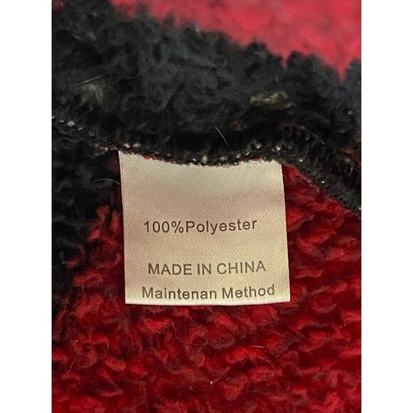 MEROKEETY Women's Plaid Sherpa Fleece Zip Pullover Jacket Medium - Picture 8 of 8